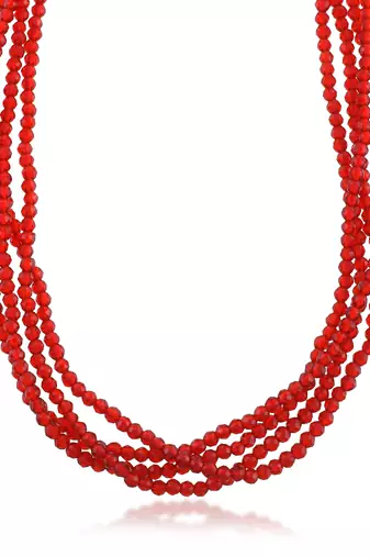 Ruby multi strand necklace for women