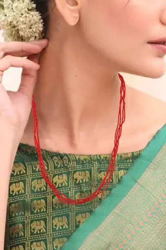 Ruby multi strand necklace for women
