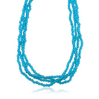 Multi strand turquoise firoza necklace women 2