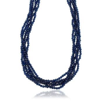 Imitation black diamond multi strand necklace for women 2