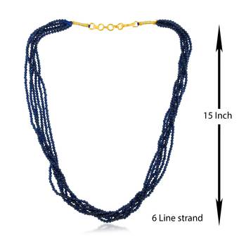 Imitation black diamond multi strand necklace for women 3