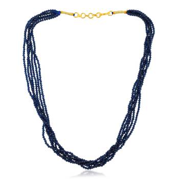Imitation black diamond multi strand necklace for women 4