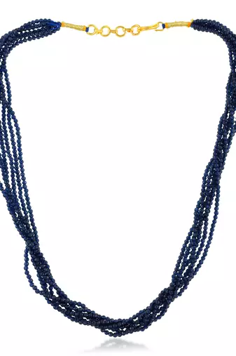 Imitation black diamond multi strand necklace for women