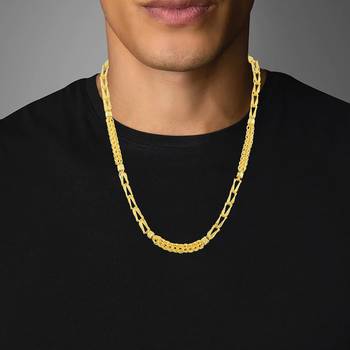 Brass gold thick men necklace chain 5