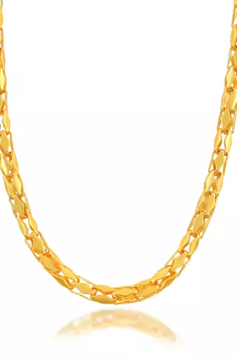 Brass micron gold light weight chain necklace men women