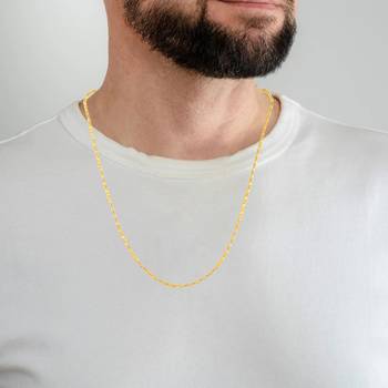 Brass micron gold light weight chain necklace men women 5