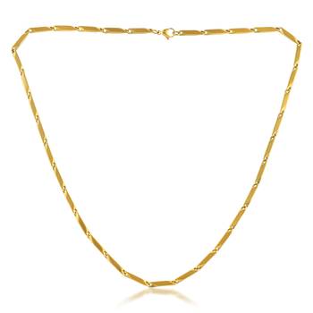 Micron gold 4mm thick rice chain unisex 1