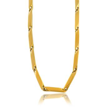 Micron gold 4mm thick rice chain unisex 2