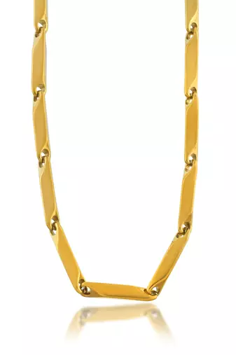 Micron gold 4mm thick rice chain unisex