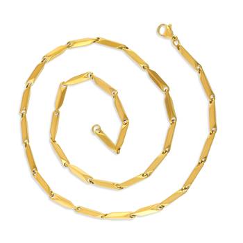 Micron gold 4mm thick rice chain unisex 3