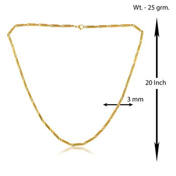 Micron gold 4mm thick rice chain unisex 4
