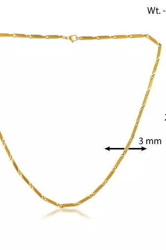 Micron gold 4mm thick rice chain unisex