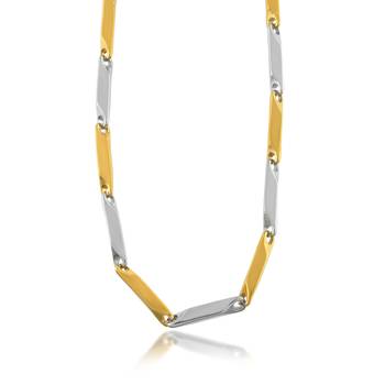 Dual tone 4mm thick rice chain necklace men women 2
