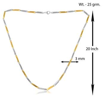 Dual tone 4mm thick rice chain necklace men women 4