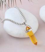 Yellow quartz pencil shaped pendant