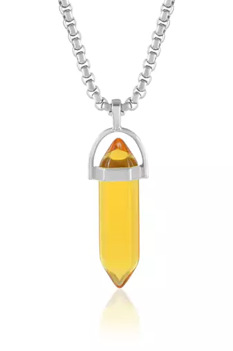 Yellow quartz pencil shaped pendant