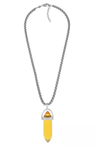 Yellow quartz pencil shaped pendant
