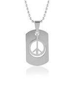 Stainless steel cut out peace pendant