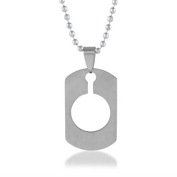 Stainless steel cut out peace pendant 2