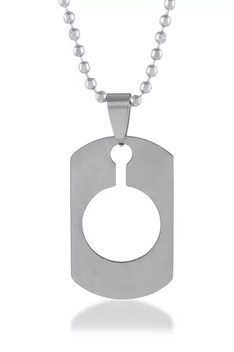 Stainless steel cut out peace pendant