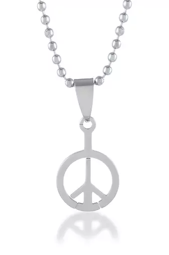 Stainless steel cut out peace pendant