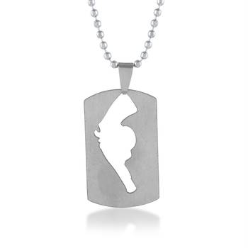 Stainless steel gun cut out pendant 2