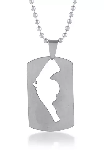 Stainless steel gun cut out pendant