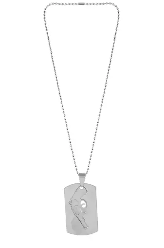 Stainless steel gun cut out pendant