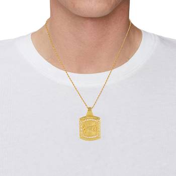 Brass gold krishna pendant 4