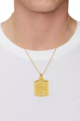 Brass gold krishna pendant