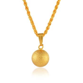 Brass buff gold finish ball shaped pendant 1