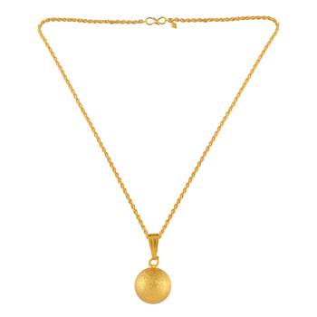 Brass buff gold finish ball shaped pendant 2
