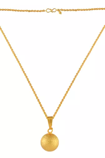 Brass buff gold finish ball shaped pendant