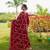 Women's Red Heavy Chinon Suit With Sequence Embroidered Work