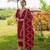 Women's Red Heavy Chinon Suit With Sequence Embroidered Work