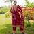 Women's Red Heavy Chinon Suit With Sequence Embroidered Work