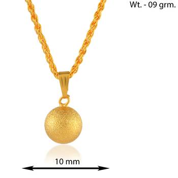 Brass buff gold finish ball shaped pendant 3