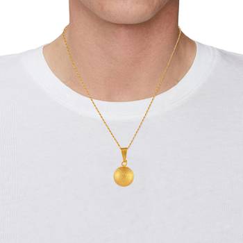 Brass buff gold finish ball shaped pendant 4