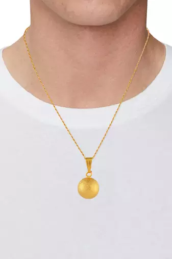Brass buff gold finish ball shaped pendant