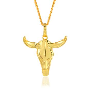 Brass gold bull head pendant free size 1