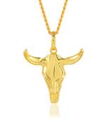 Brass gold bull head pendant free size