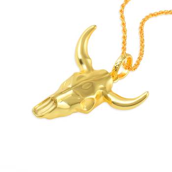 Brass gold bull head pendant free size 2
