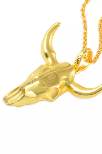 Brass gold bull head pendant free size