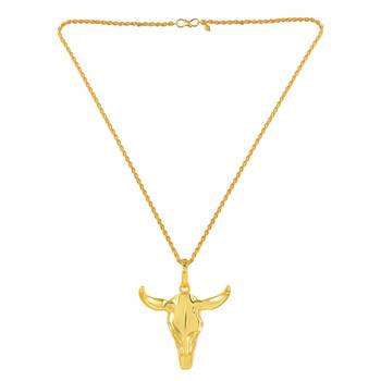 Brass gold bull head pendant free size 3