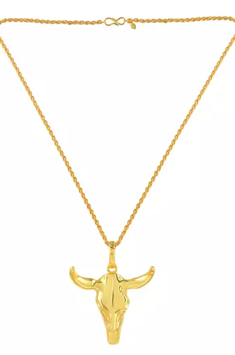 Brass gold bull head pendant free size