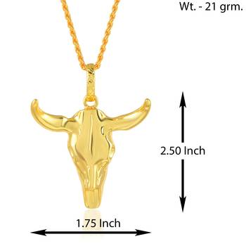 Brass gold bull head pendant free size 4