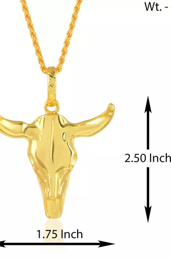 Brass gold bull head pendant free size