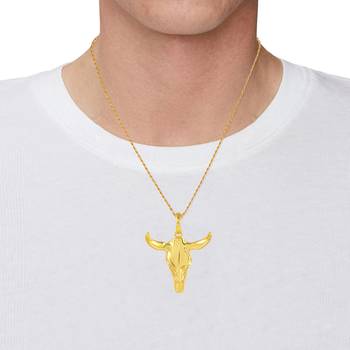 Brass gold bull head pendant free size 5