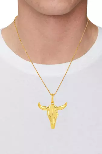 Brass gold bull head pendant free size