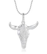 Brass silver plated bull head pendant men free size